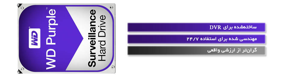 هارددیسک اینترنال وسترن دیجیتال مدل Purple WD40PURZ ظرفیت ۴ ترابایت