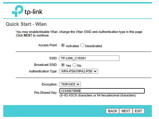 تنظیمات سریع Wifi در مودم تی پی لینک TP-Link